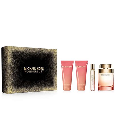 michael kors 4 pc eau de parfum gift set|Michael Kors wonderlust perfume set.